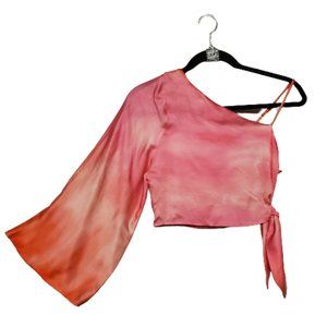 Zara Satin Asymmetrical Tie-Dye Top.New!!! XS